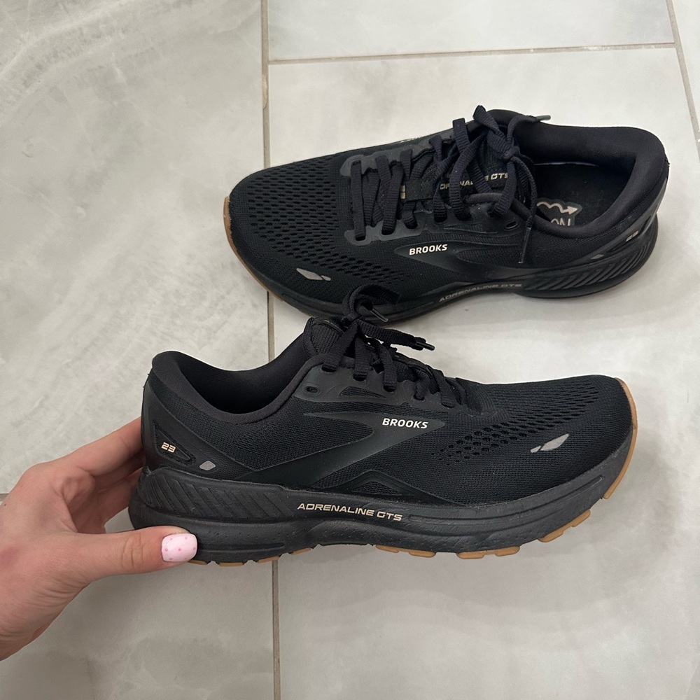Brooks Black and Tan Adrenaline GTS 23 Stability Running Shoes